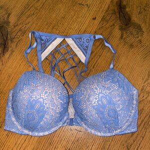 PINK Victoria's Secret Blue Lace Bra